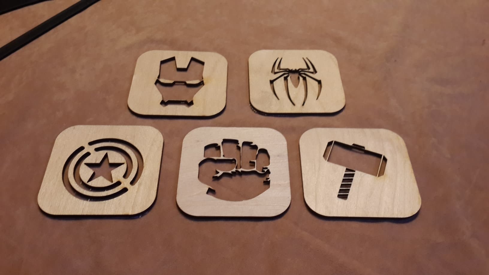 Superhero Coaster Set Laser Cut Vector File