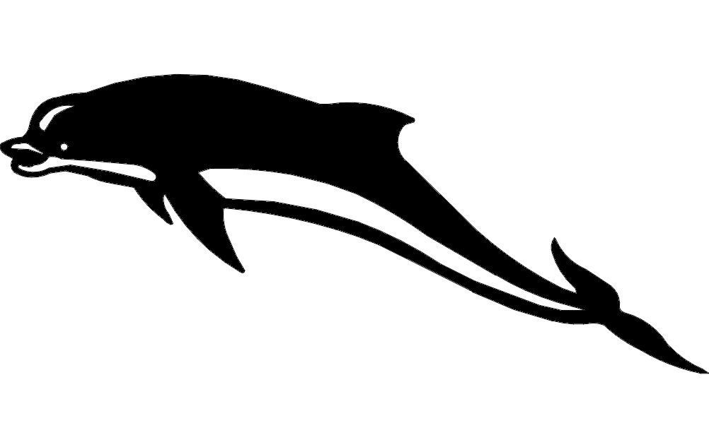 Swimming Dolphin Vector Design for Laser Cutting DXF
