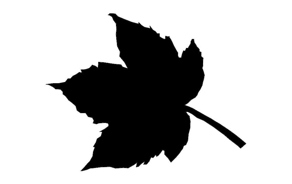 Sycamore Leaf Silhouette Vector File for Laser Cutting (DXF)