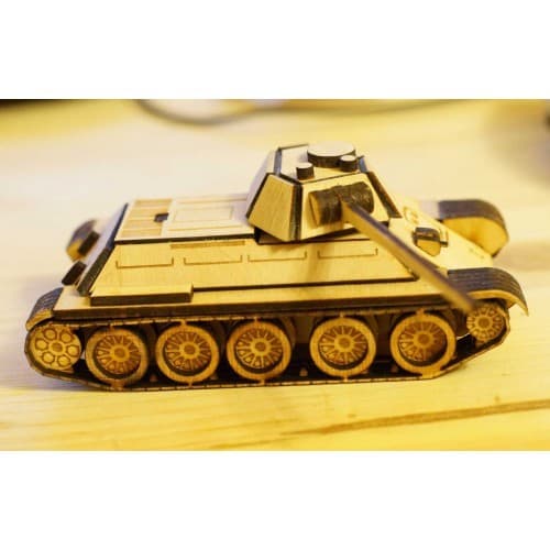 T-34 Tank 3D Puzzle Vector Plan for Laser Cutting DXF