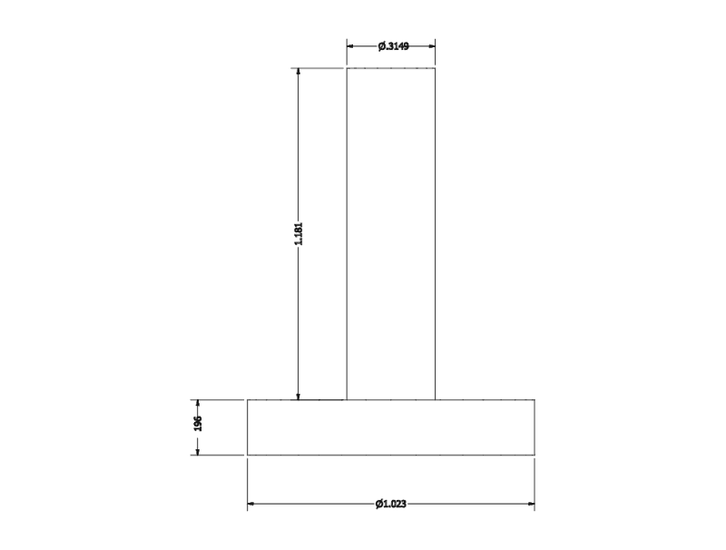 T-Shaped Mechanical Part Technical Drawing DXF Vector File