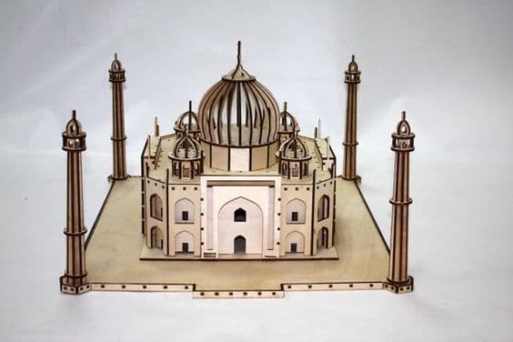 Taj Mahal 3D Puzzle Laser Cut Vector Plan DXF File