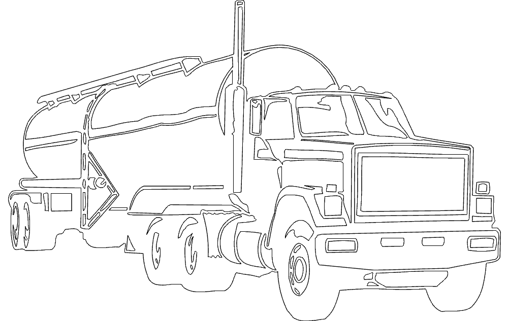 Tanker Truck Vector File for CNC Laser Cutting DXF