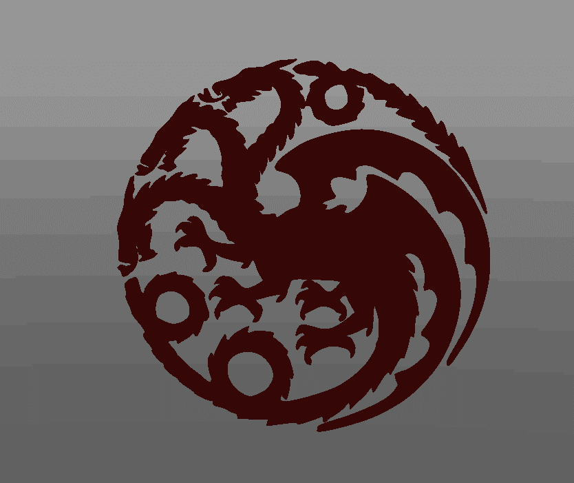Targaryen House Dragon Logo Vector for Laser Cutting