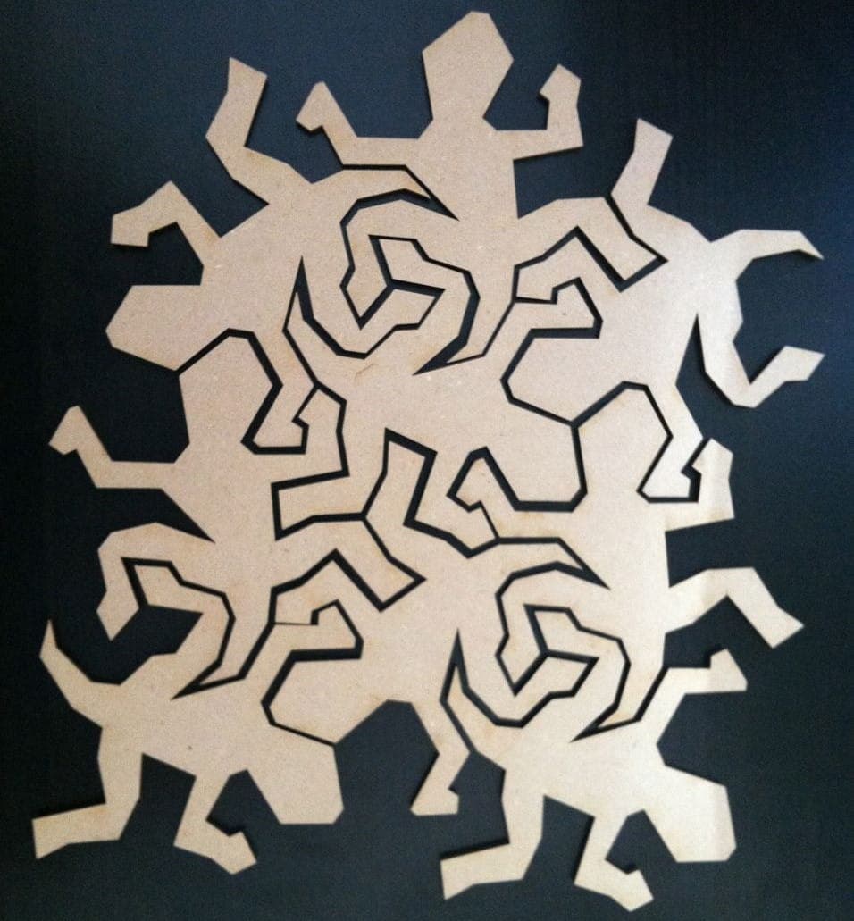 Tessellating Lizards Pattern Vector File for Laser Cutting