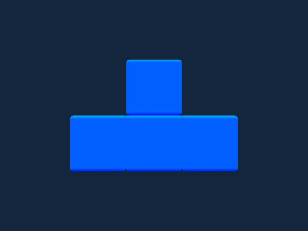 Tetris T-Shape Block 3D Model STL File for Printing