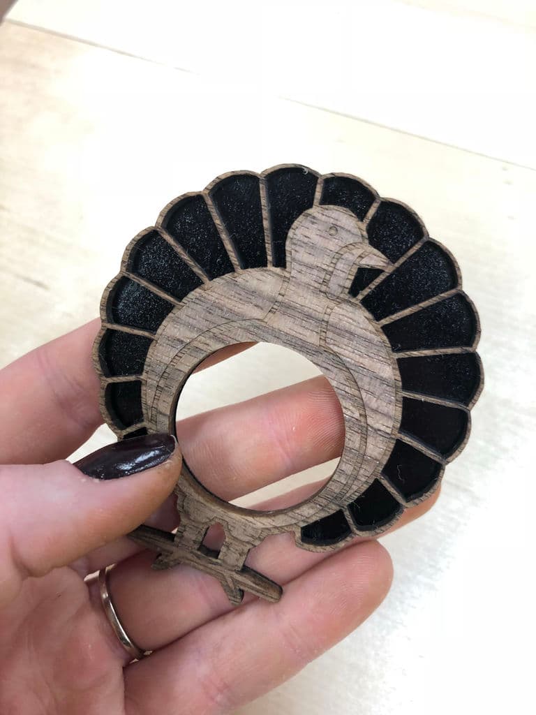 Thanksgiving Turkey Napkin Ring Laser Cut Vector File