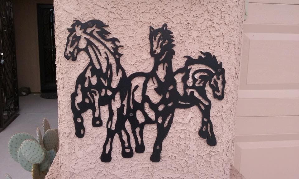 Three Running Horses Wall Art Vector File for Laser Cutting