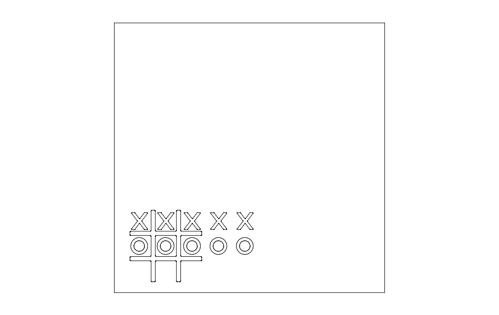 Tic-Tac-Toe Game Board Vector File for Laser Cutting DXF