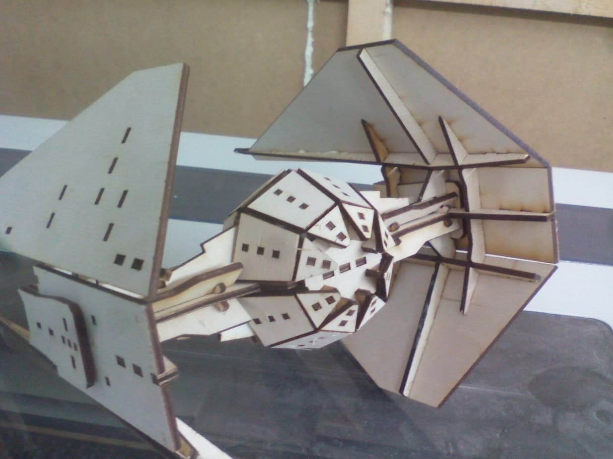 TIE Interceptor 3D Puzzle Laser Cut Vector DXF File
