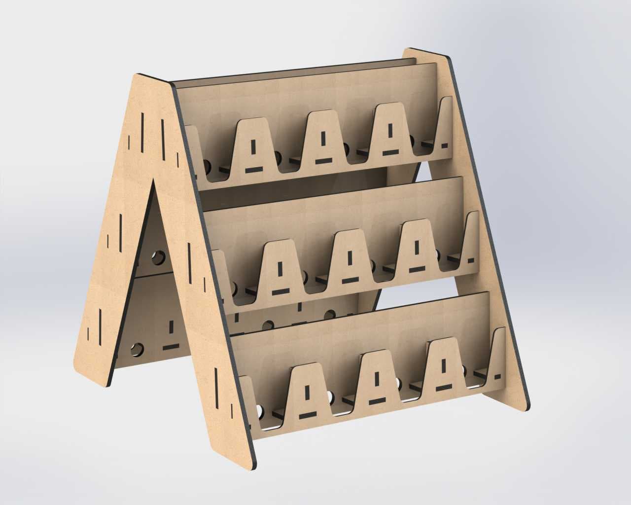 Tiered Mobile Phone Display Stand Laser Cut Vector File