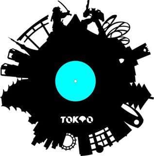 Tokyo Skyline Vinyl Record Wall Clock Vector File