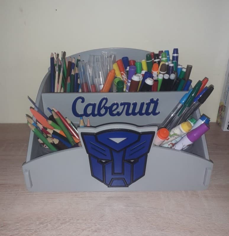 Transformers Desk Organizer for Kids Laser Cut Vector File