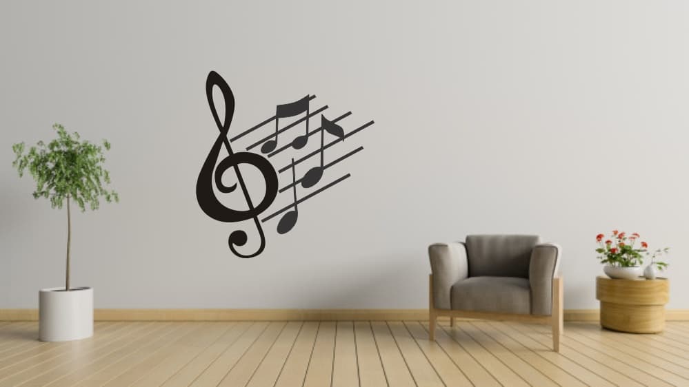 Treble Clef and Music Notes Wall Art Vector File