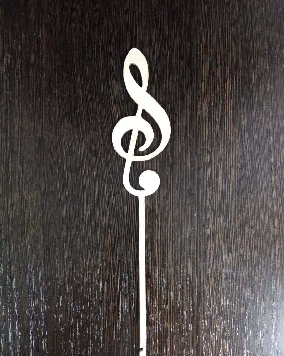 Treble Clef Music Note Cake Topper Vector File