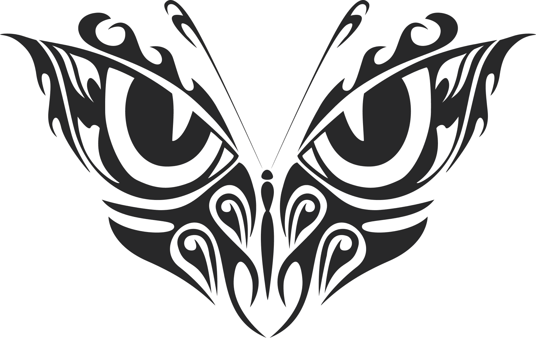 Tribal Butterfly Owl Eyes DXF Vector for Laser and Plasma