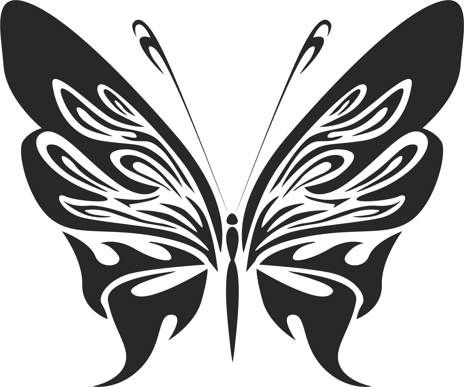 Tribal Butterfly Silhouette Vector File for CNC Laser Cutting