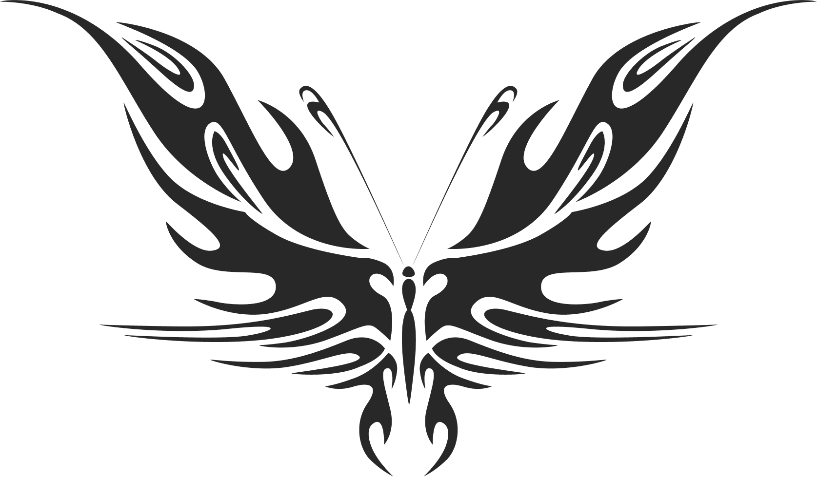 Tribal Butterfly Silhouette Vector File for CNC Laser Cutting