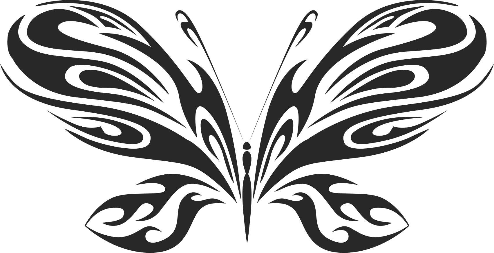 Tribal Butterfly Vector Art DXF File for CNC Laser Cutting