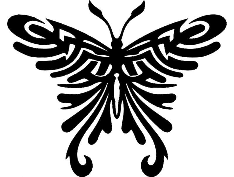 Tribal Butterfly Vector Design for Laser Cutting DXF