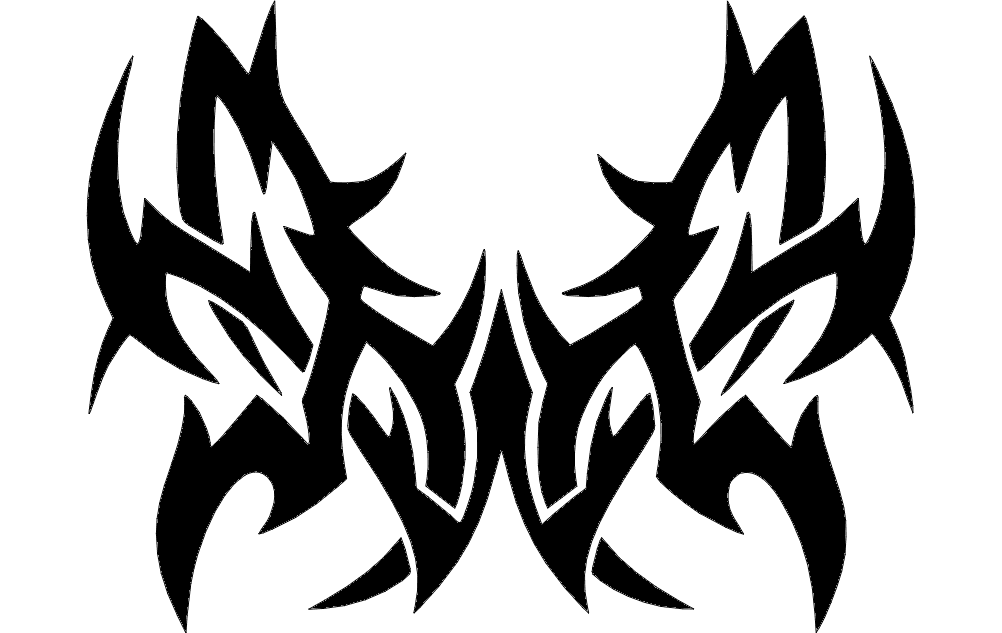 Tribal Butterfly Vector Design for Laser Cutting DXF