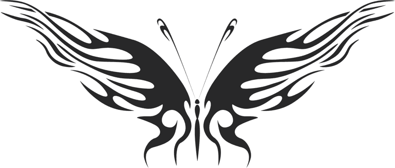 Tribal Butterfly Vector Design for Laser Cutting DXF