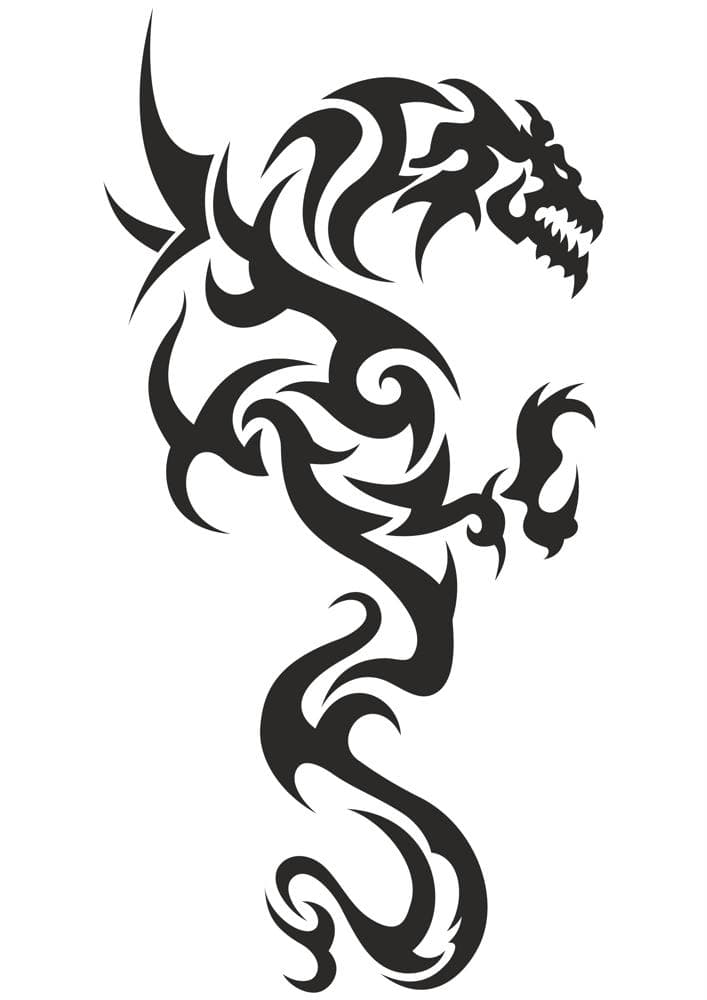Tribal Dragon Silhouette Vector - Free Laser Cut File