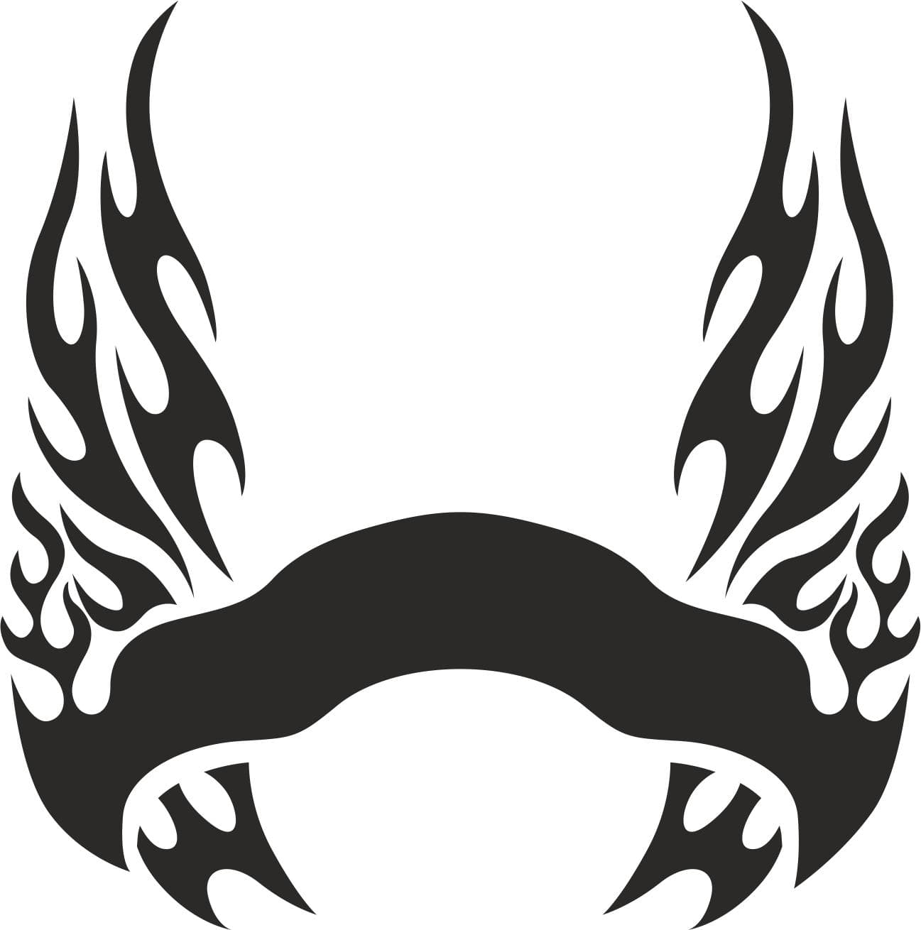 Tribal Flame Banner Vector Design for Car Decals