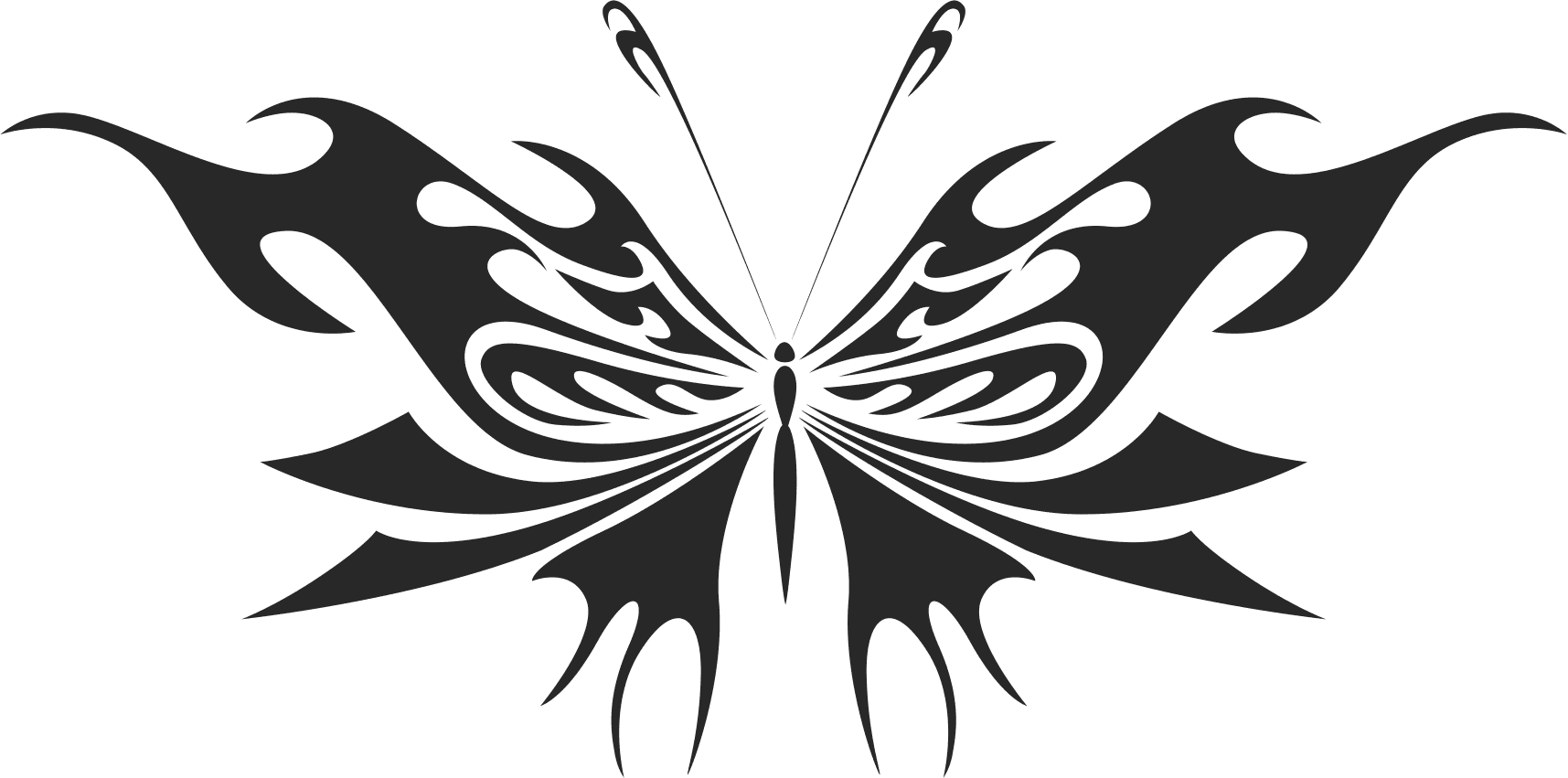 Tribal Flame Butterfly Vector Design for Laser Cutting