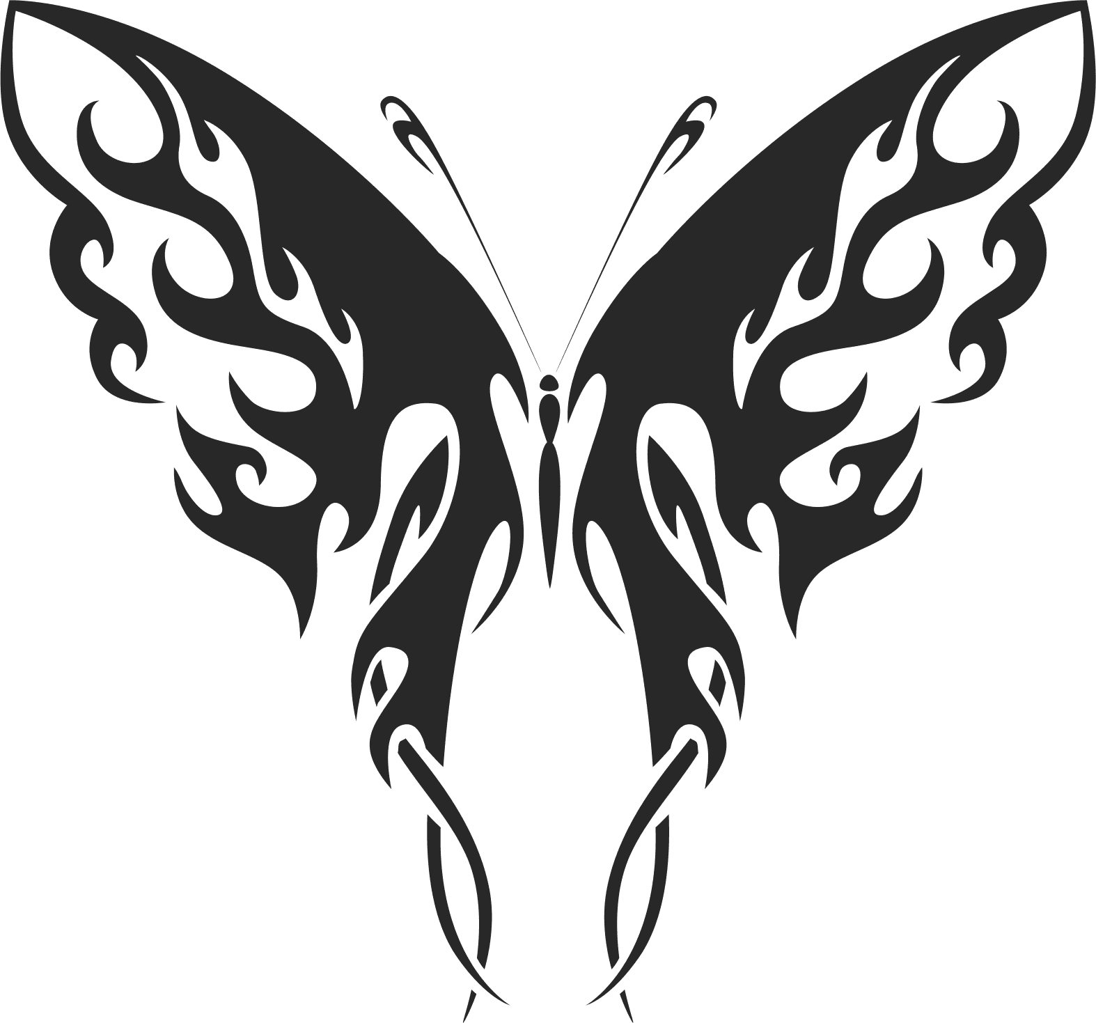 Tribal Flame Butterfly Vector Design for Laser Cutting