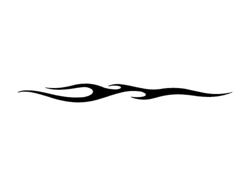 Tribal Flame Streamer Vector Design for CNC DXF File