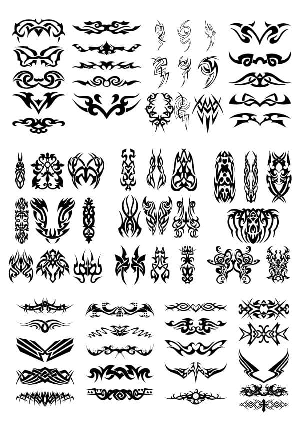 Tribal Tattoo Vector Collection for Laser Cutting and CNC