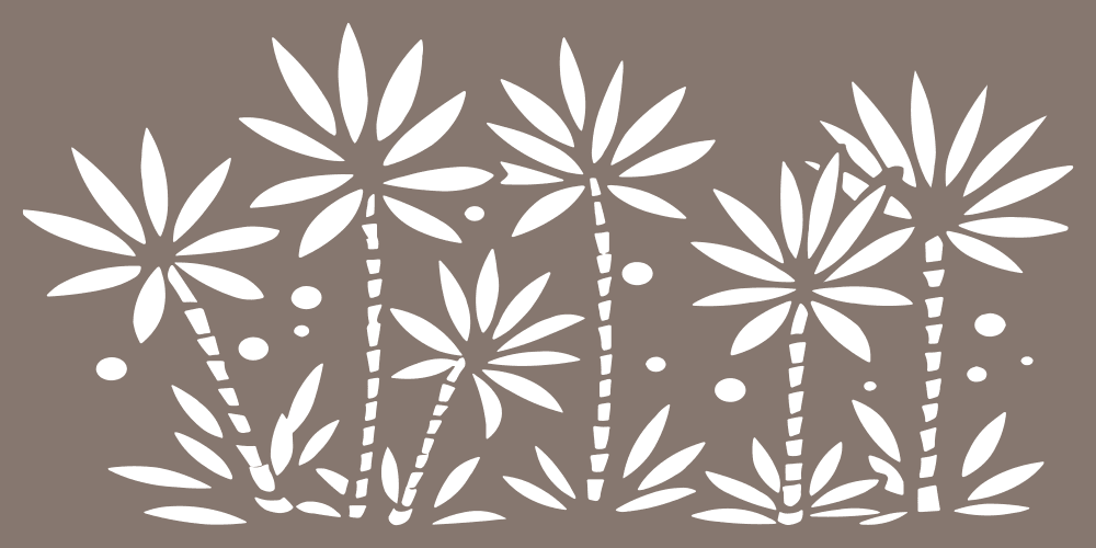 Tropical Palm Trees Decorative Screen Vector Design (DXF, SVG)