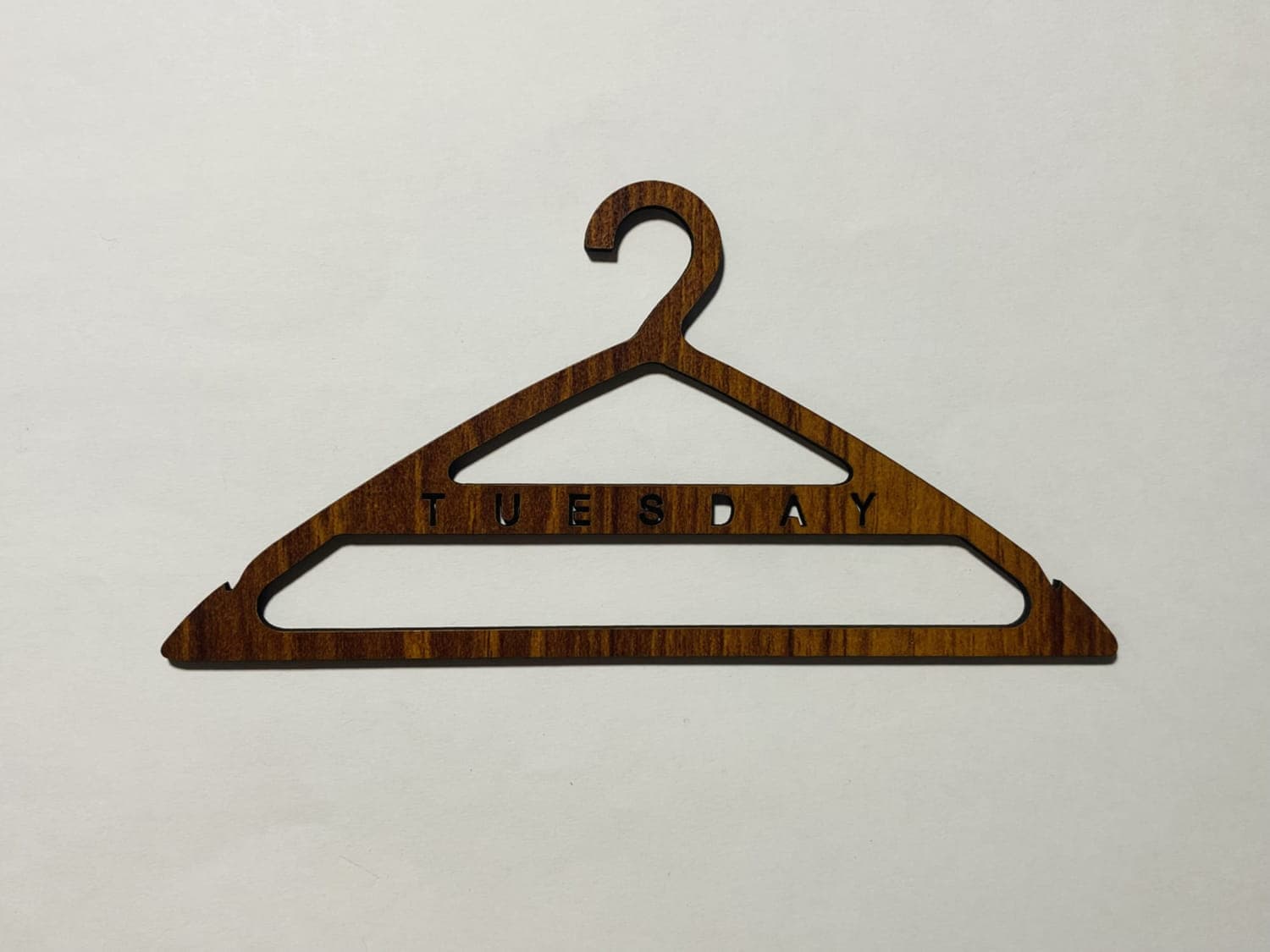 Tuesday Day-of-the-Week Clothes Hanger Laser Cut Vector File