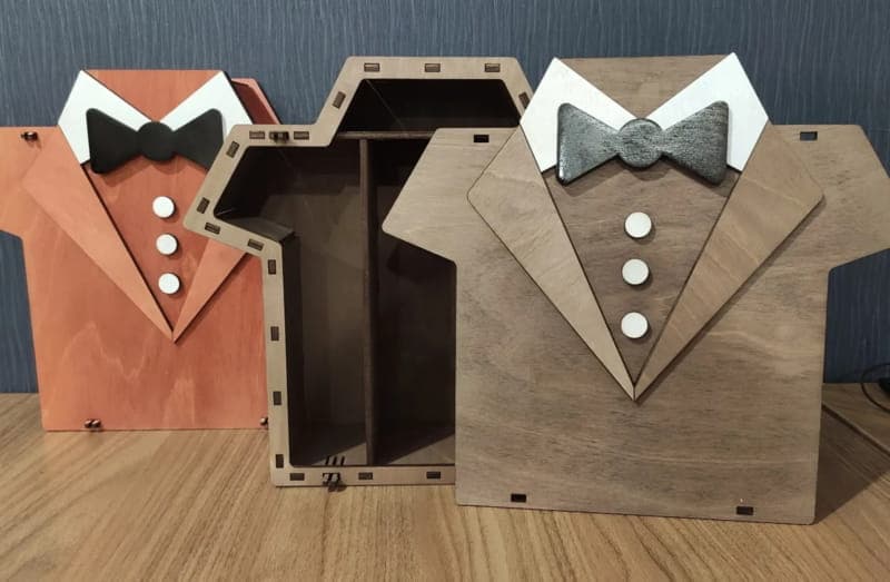 Tuxedo Suit Gift Box Laser Cut Vector Plan