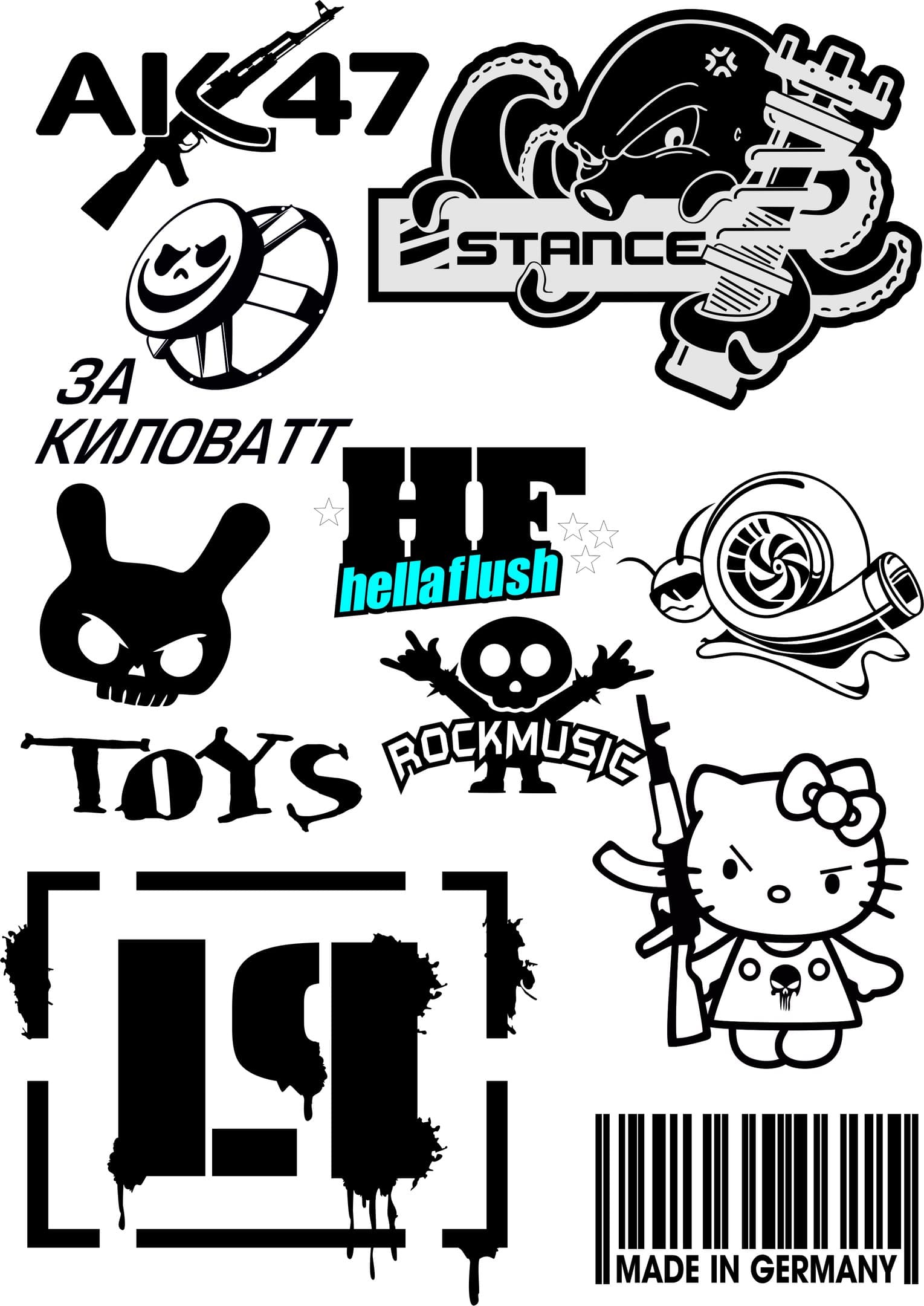 Urban Style Car Decal Vector Pack for Laser Cutting