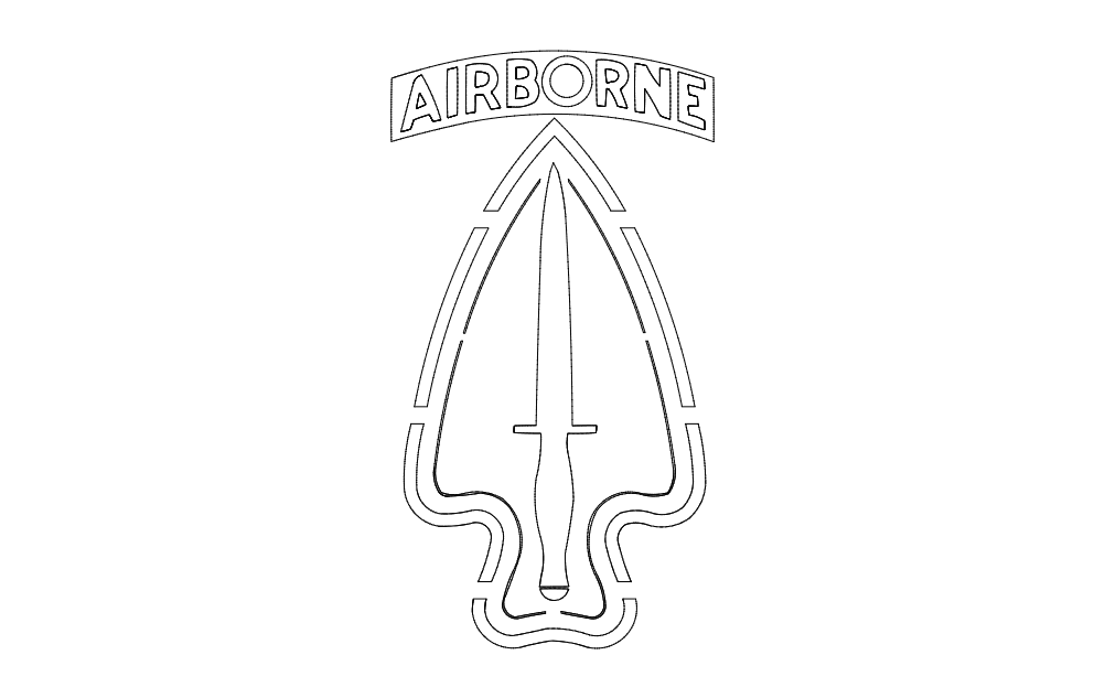 US Army Special Forces Airborne Spear DXF Vector File