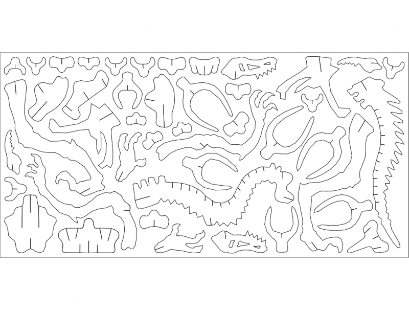 Velociraptor 3D Dinosaur Puzzle Vector DXF File for Laser Cutting
