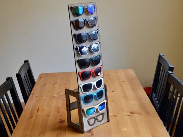 Vertical Eyewear Display Stand Laser Cut Vector File