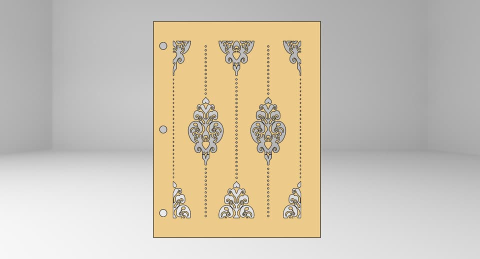 Victorian Decorative Panel Laser Cut Vector File DXF