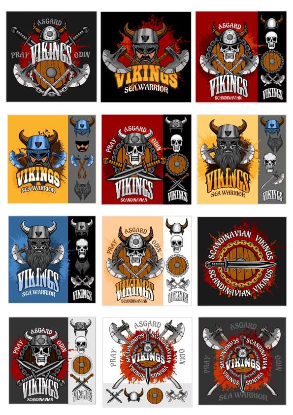 Viking Warrior Skull Vector Collection for Laser Cutting