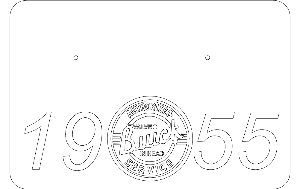 Vintage 1955 Buick Authorized Service Sign DXF Vector File