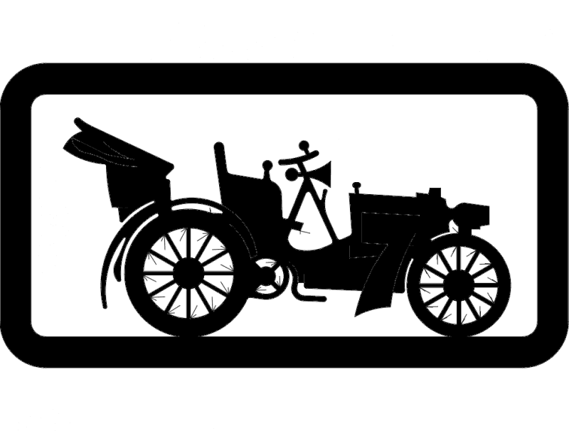 Vintage Antique Car Silhouette Vector for Laser Cutting DXF