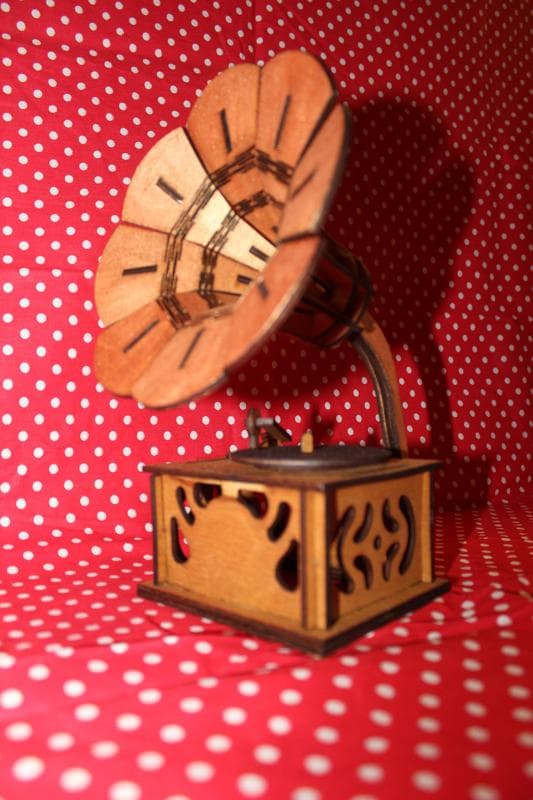 Vintage Gramophone 3D Puzzle Laser Cut Vector File