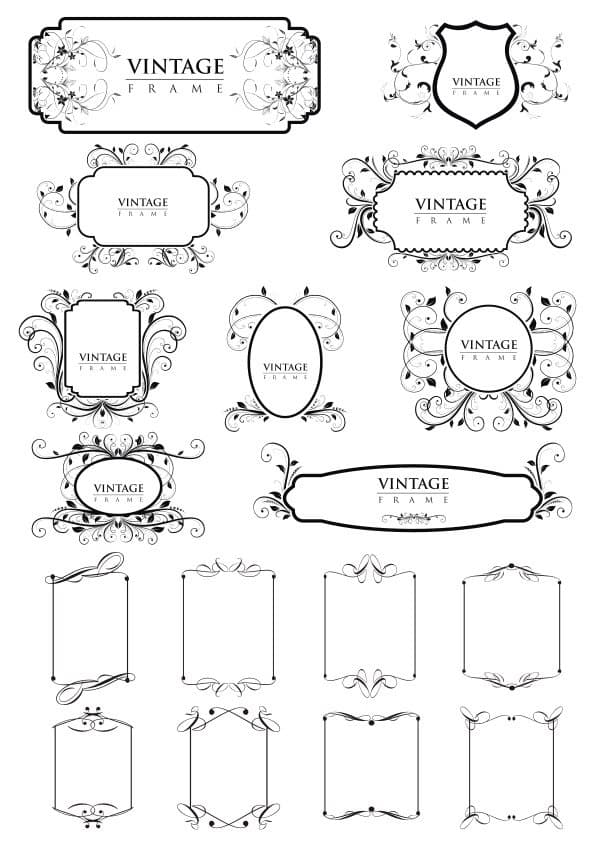 Vintage Ornamental Frame Borders Collection - Free Vector File