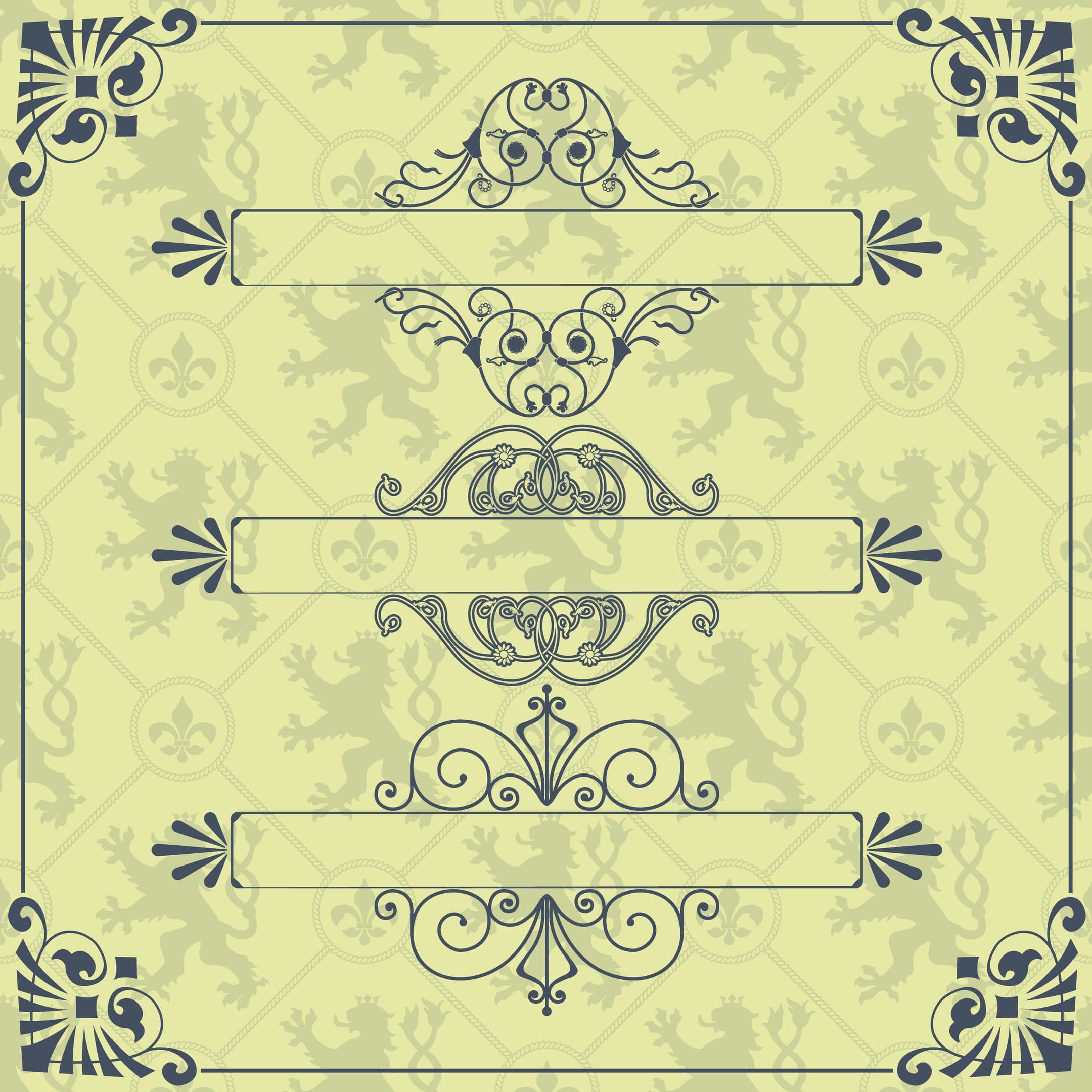 Vintage Ornamental Frame Set Vector for Laser Cutting