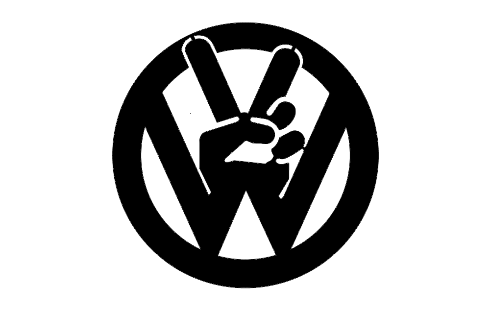 VW Peace Sign Logo Vector File for CNC Laser Cutting