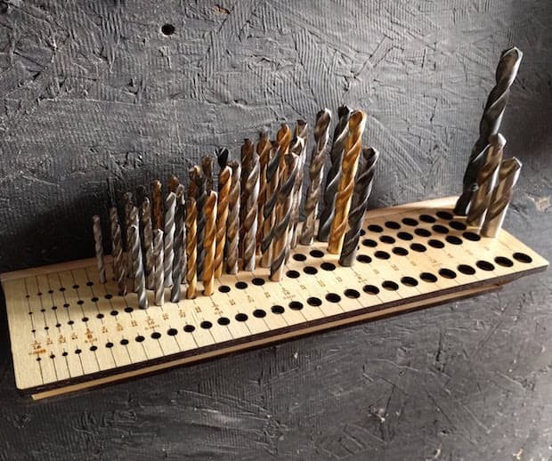 Wall-Mounted Drill Bit Organizer SVG for Laser Cutting