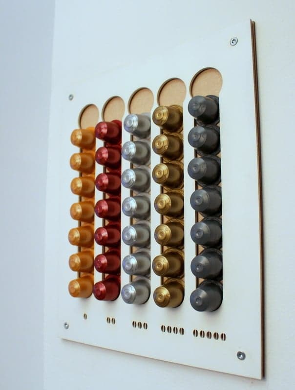 Wall-Mounted Nespresso Pod Holder Laser Cut SVG Vector File