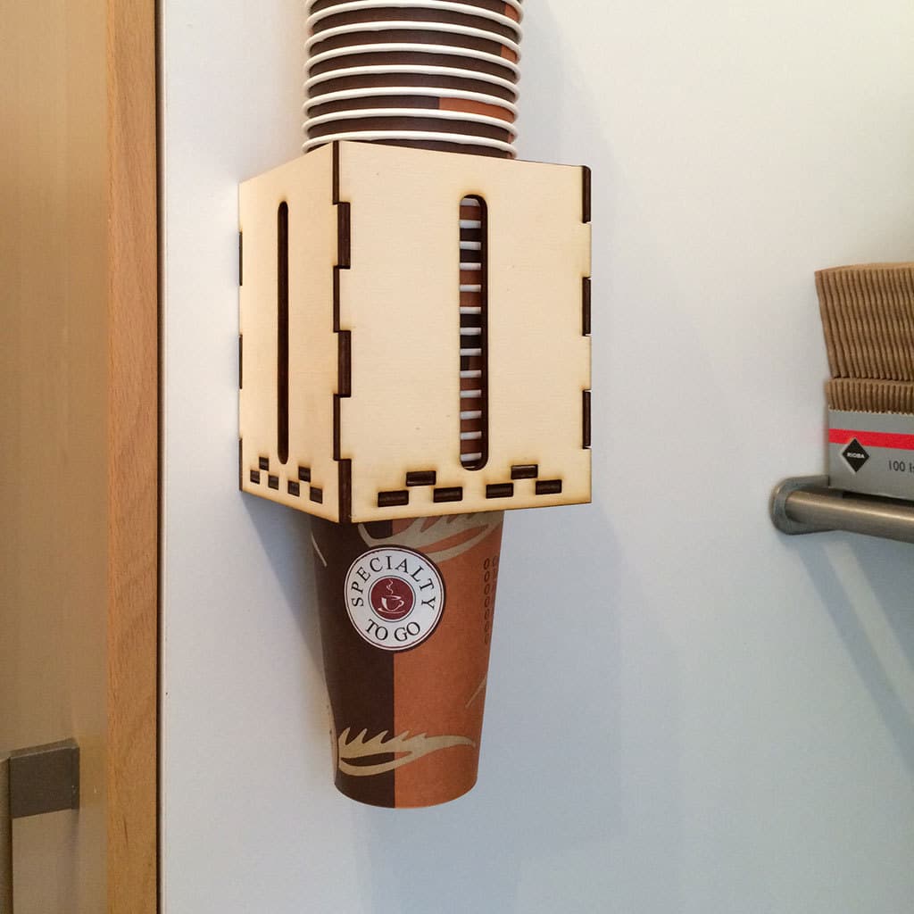 Wall-Mounted Paper Cup Dispenser Laser Cut Vector File